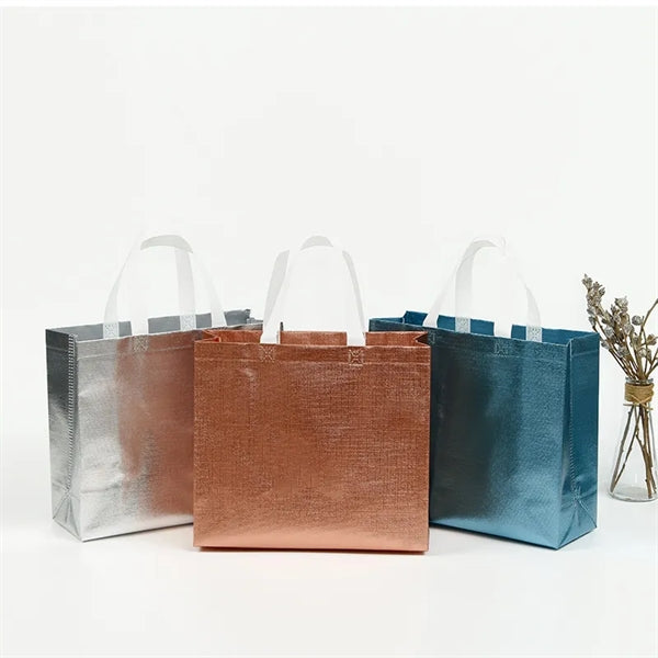 Metallic Laminated Shopping Grocery Tote Bag