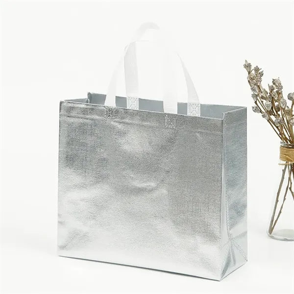 Metallic Laminated Shopping Grocery Tote Bag