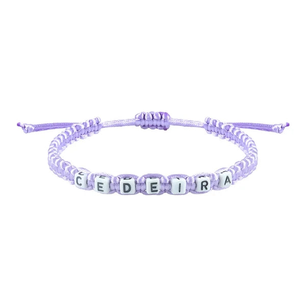 Acrylic Letter Braided Bracelet
