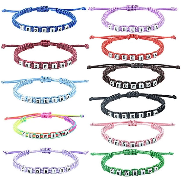 Acrylic Letter Braided Bracelet
