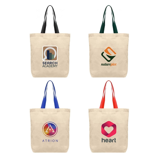 Tonga - 5 oz. Natural Cotton Tote w/ Color Straps