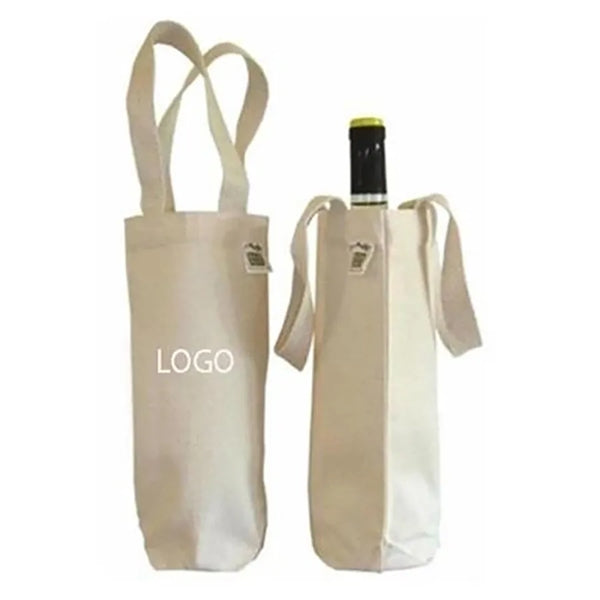 Single Bottle Cotton Canvas Wine Bag