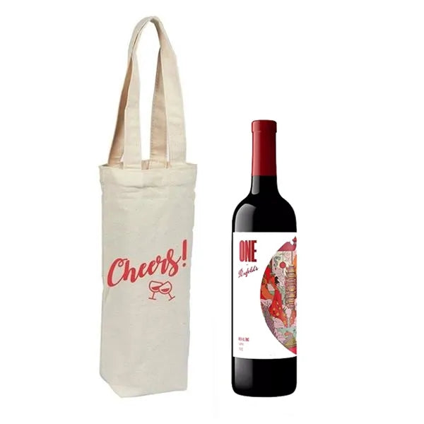 Single Bottle Cotton Canvas Wine Bag