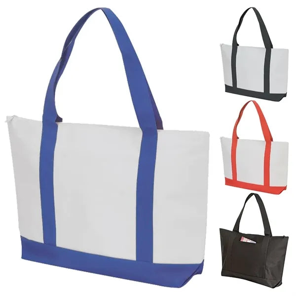 Poly Zipper Boat Tote Bag