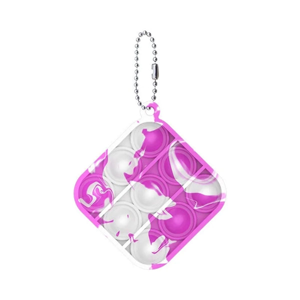 Square Push Bubble Pops Fidget Keychain
