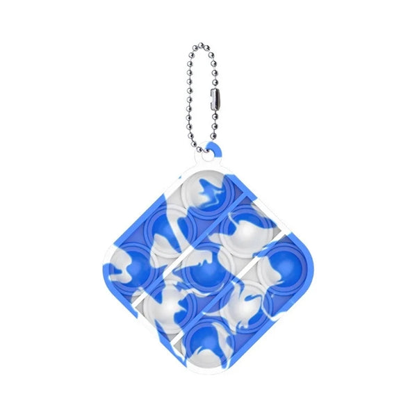 Square Push Bubble Pops Fidget Keychain