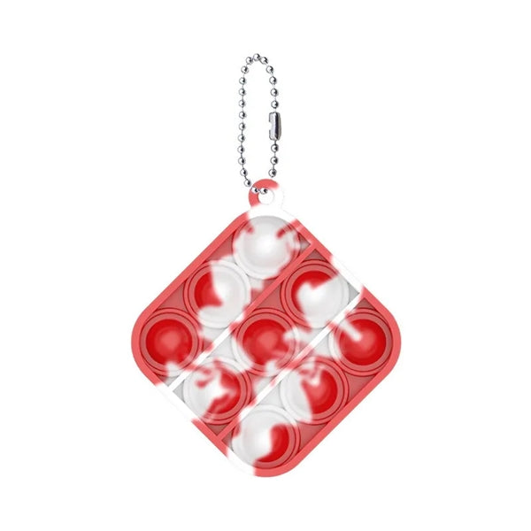 Square Push Bubble Pops Fidget Keychain