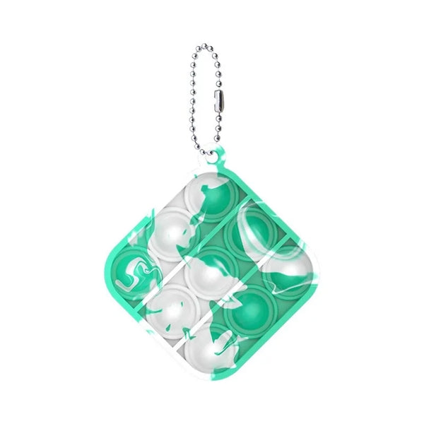 Square Push Bubble Pops Fidget Keychain