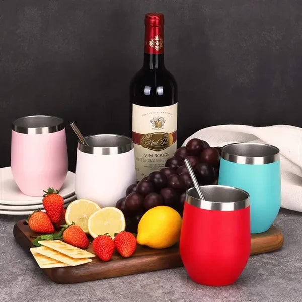 12oz Egg Shaped Insulated Stainless Steel Vacuum Wine Cup