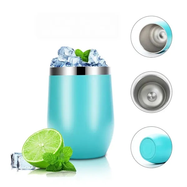 12oz Egg Shaped Insulated Stainless Steel Vacuum Wine Cup