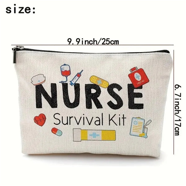 Pencil Pouch Canvas Makeup Cosmetic Bag With Zipper