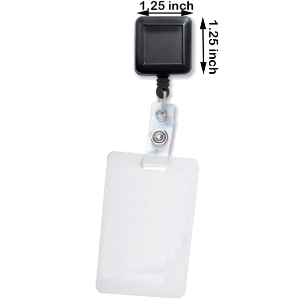 Square Shaped Retractable lanyard Badge Holder Reel Name Ca