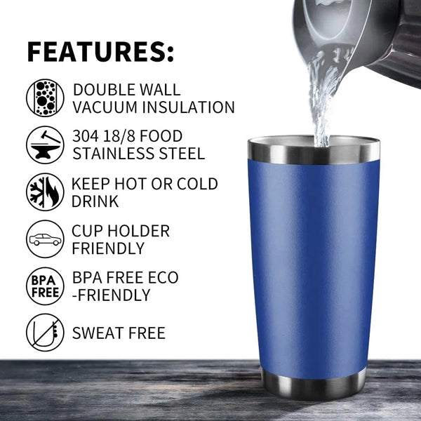 20oz Tumbler Stainless Steel Vacuum Insulated Mug with Lid