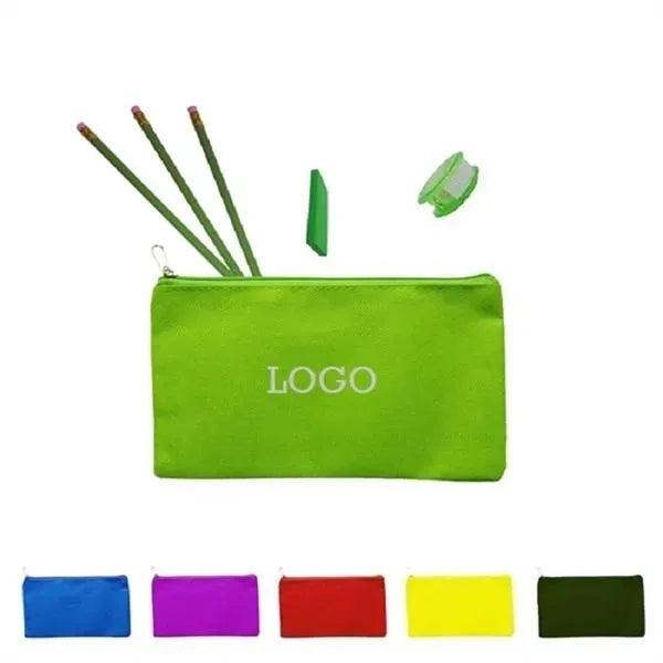 Non-Woven Pencil Pouch Zipper Closed