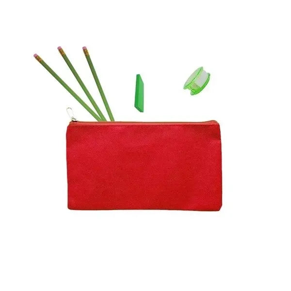 Non-Woven Pencil Pouch Zipper Closed