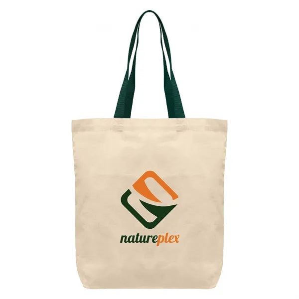 Tonga - 5 oz. Natural Cotton Tote w/ Color Straps