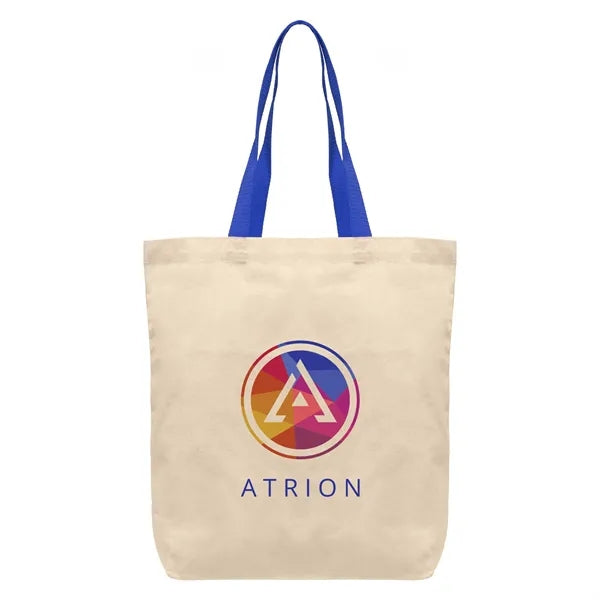 Tonga - 5 oz. Natural Cotton Tote w/ Color Straps