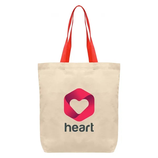 Tonga - 5 oz. Natural Cotton Tote w/ Color Straps