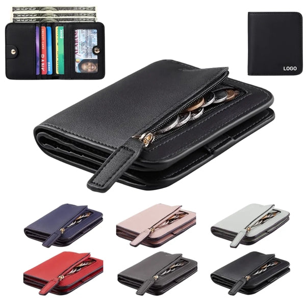 Womens Rfid Blocking Small PU Leather Pocket Wallet