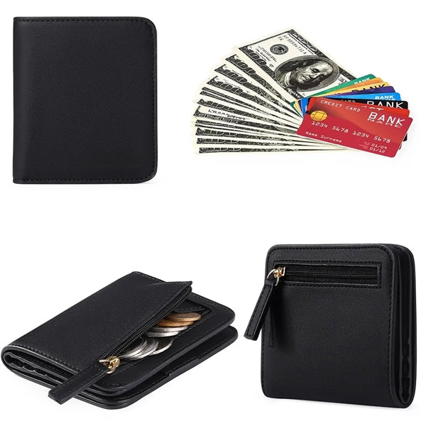 Womens Rfid Blocking Small PU Leather Pocket Wallet