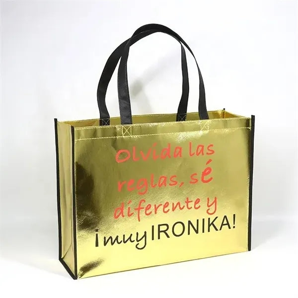 16" x 12" x 6" Non-Woven Metallic Tote Bag