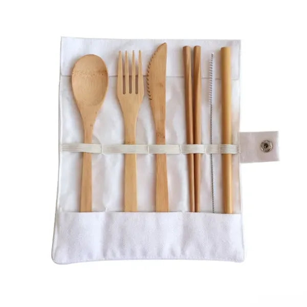 Bamboo tableware set with Pouch