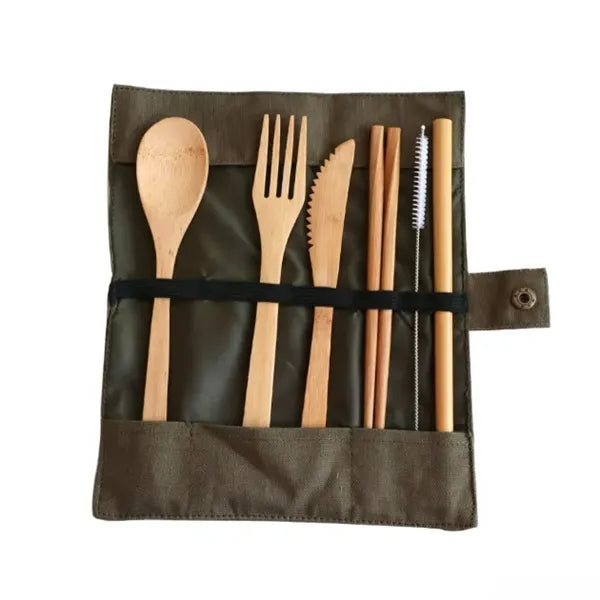 Bamboo tableware set with Pouch