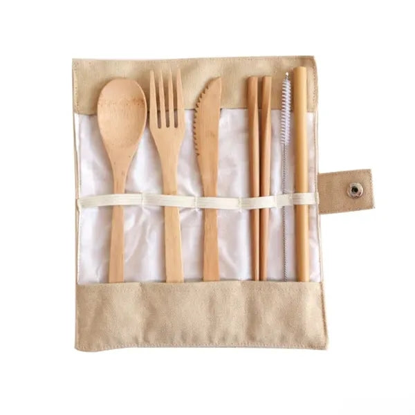 Bamboo tableware set with Pouch