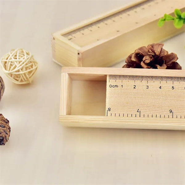 12-Piece Colored Pencil Set In Wooden Ruler Box