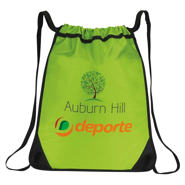 Rugged Drawstring Backpack with Zipper Pocket