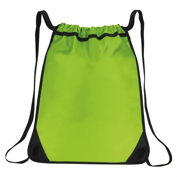 Rugged Drawstring Backpack with Zipper Pocket