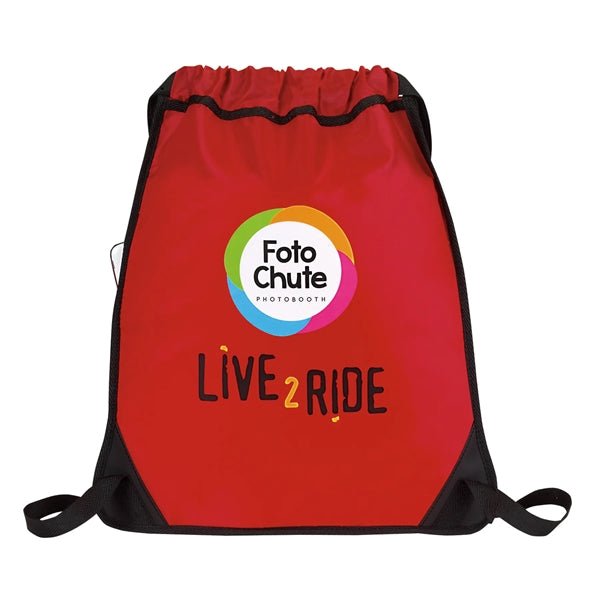 Rugged Drawstring Backpack with Zipper Pocket