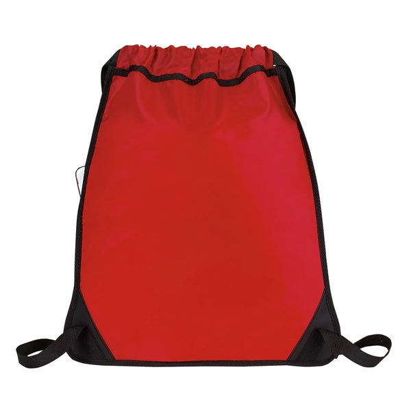 Rugged Drawstring Backpack with Zipper Pocket