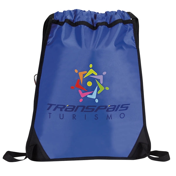 Rugged Drawstring Backpack with Zipper Pocket