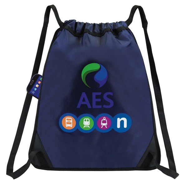 Rugged Drawstring Backpack with Zipper Pocket