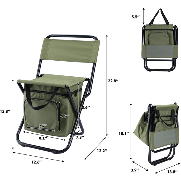 Foldable Fishing Chair With Cooler Bag