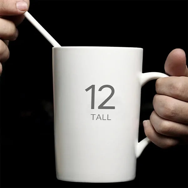 Custome ceramic office coffee mug with wood lid