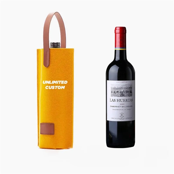 Single Felt 1 Wine Bottle Carrier Bag for Lover's or Wedding