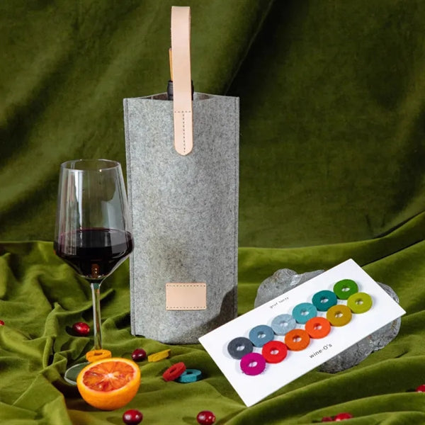 Single Felt 1 Wine Bottle Carrier Bag for Lover's or Wedding