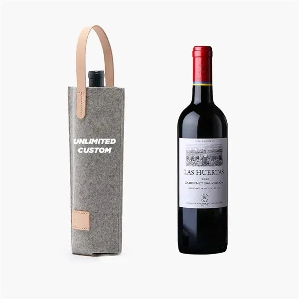 Single Felt 1 Wine Bottle Carrier Bag for Lover's or Wedding