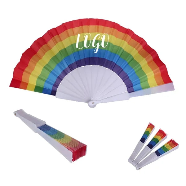 Folding Rainbow Hand Held Fan
