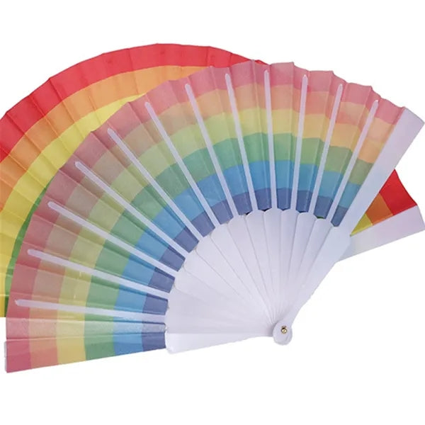 Folding Rainbow Hand Held Fan