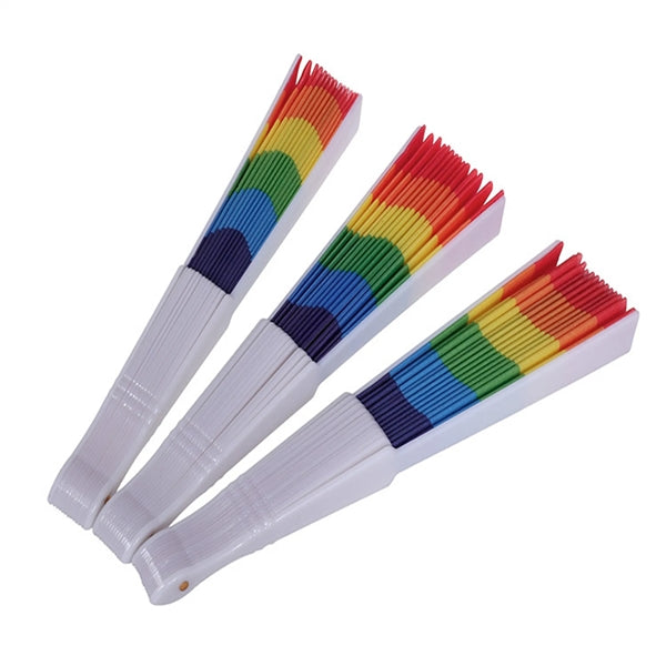 Folding Rainbow Hand Held Fan