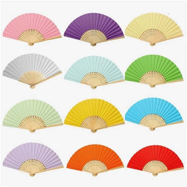 Folding Paper Bamboo Hand Fans