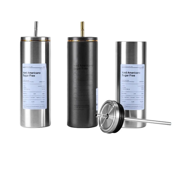 20 oz Stainless Steel Iced Coffee Tumbler with Lid Straw