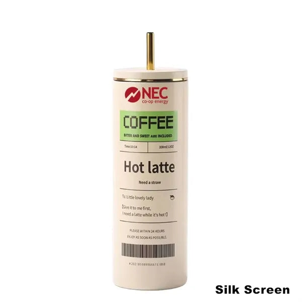 20 oz Stainless Steel Iced Coffee Tumbler with Lid Straw
