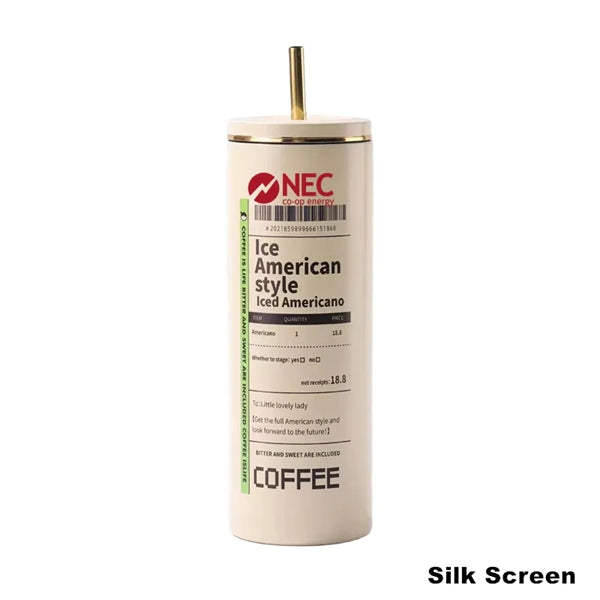 20 oz Stainless Steel Iced Coffee Tumbler with Lid Straw