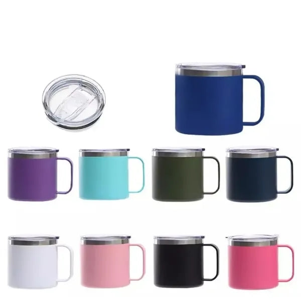 14 oz Coffee Mug Vacuum Insulated Camping Tumbler With Lid