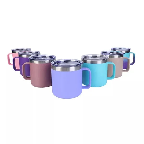 14 oz Coffee Mug Vacuum Insulated Camping Tumbler With Lid
