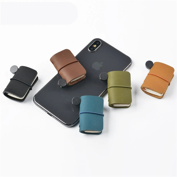 Mini Size Travelers Notebook With Leather Cover And Strap
